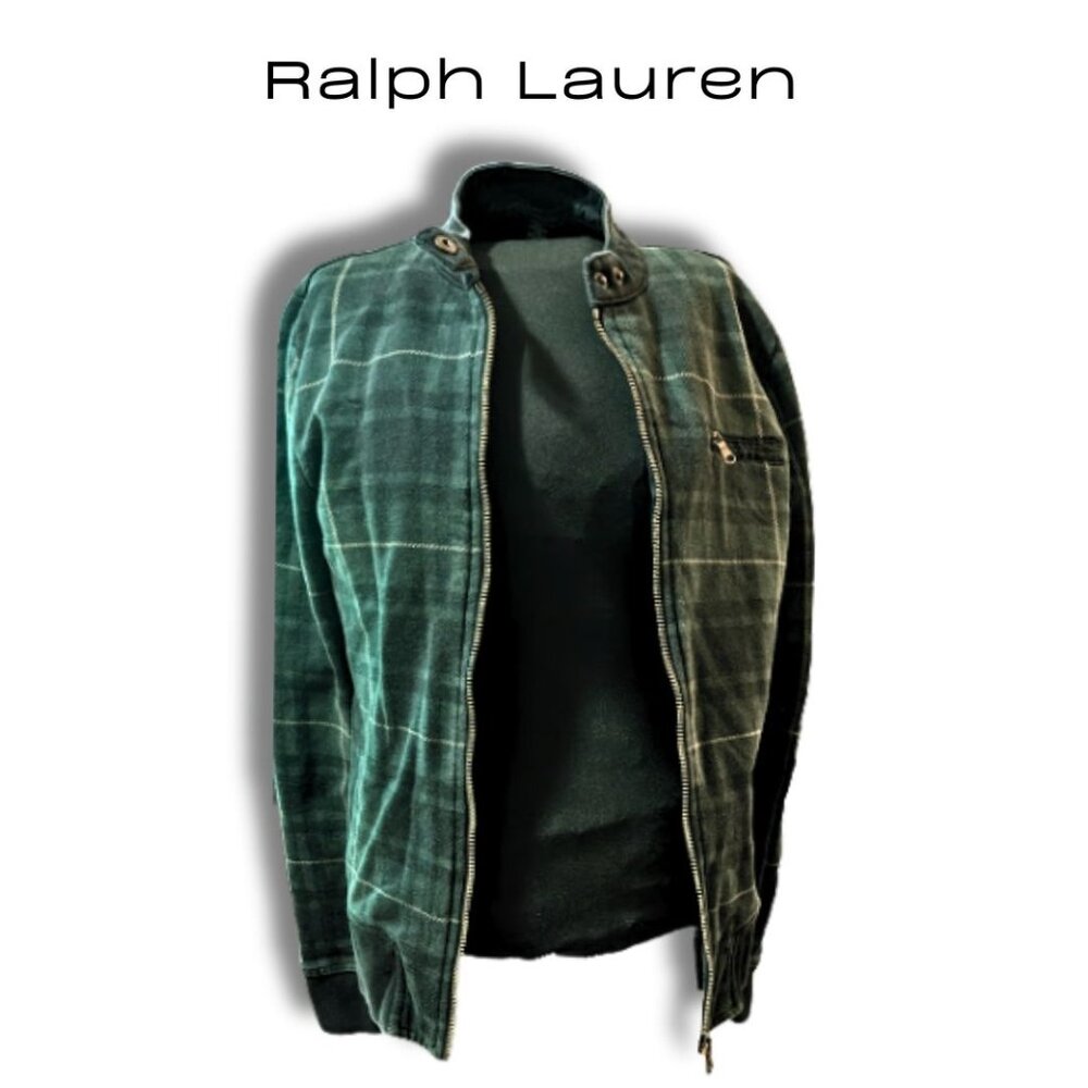 Polo Ralph Lauren Plaid Moto Jacket - Wool Blend Tartan Barn Coat